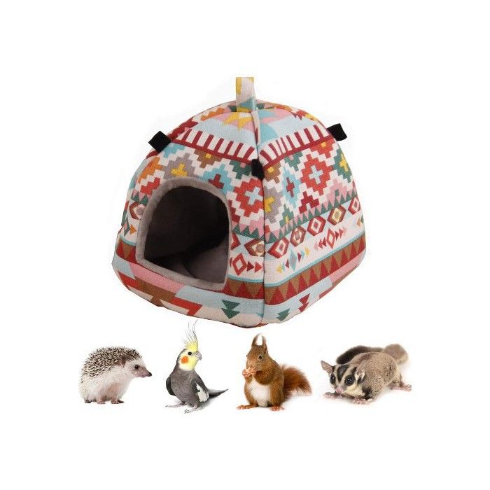 Nid suspendu pour petits animaux - Phoesky - 14x14x15 cm - Coton - Velours épais - Écologique - Lavage à la main