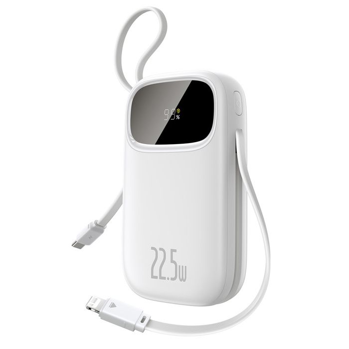 Batterie externe - BASEUS - EnerFill FC31 - 20 000 mAh - 225 W charge rapide - Câbles USB-C & Lightning intégrés