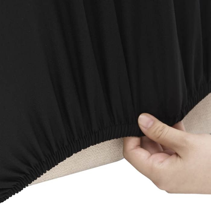 Stable&Durable - Noir - Housse extensible de canapé Noir Jersey de polyester - Couverture de canapé HS620375115