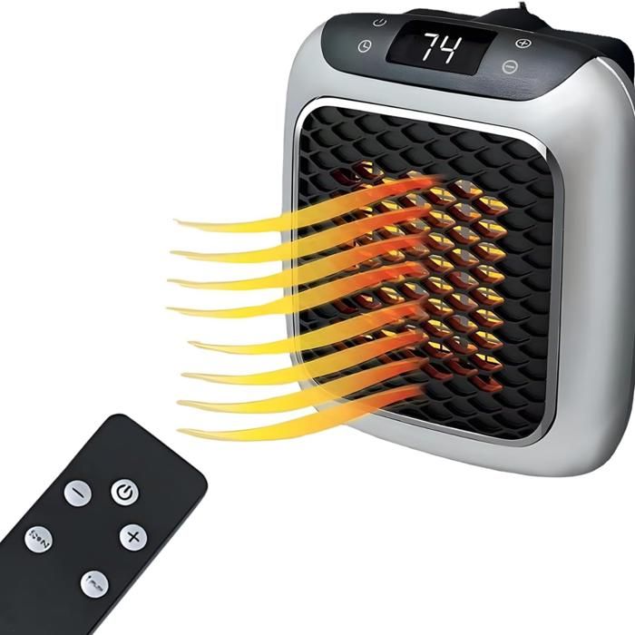 Radiateur soufflant électrique - JZSH - 800W - Télécommande infrarouge - Affichage numérique LCD