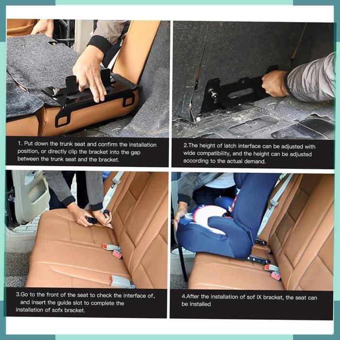 KEENSO Support ISOFIX Support de siège de sécurité pour enfants support universel en acier pour siège de auto pour Noir 1 Noir