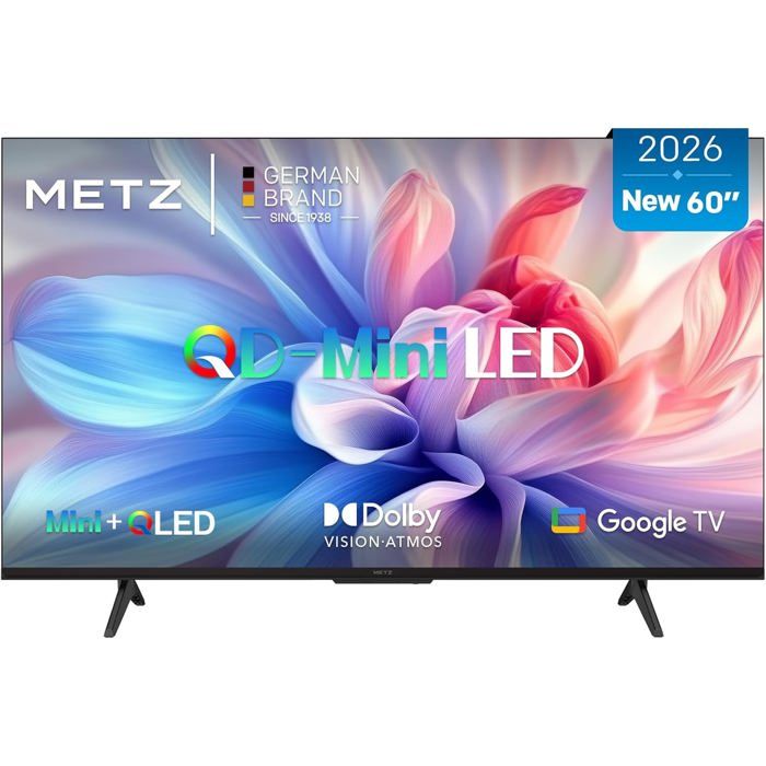 Mini LED TV 60 Pouces 4K QLED Google TV Local Dimming Dolby Atmos Dolby Vision MEMC HDR10 Bluetooth Eye Care HDMI DVB TV