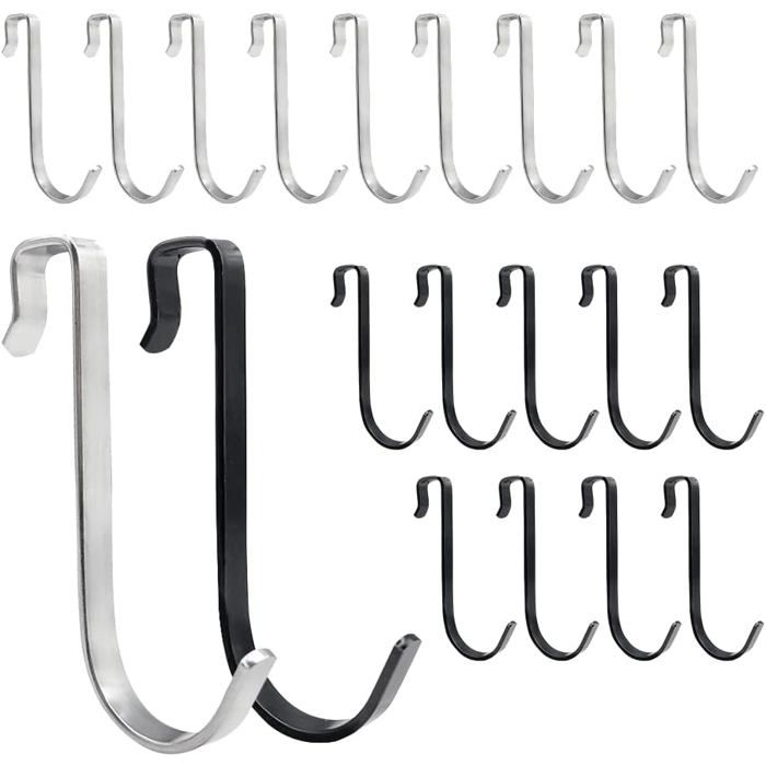 20 Crochets Porte Douche Inox 10Mm Sans Perçage Charge 8Kg Pour Serviettes Et Peignoirs