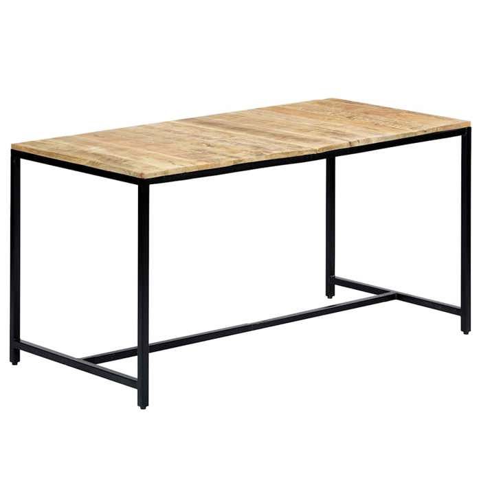 Moderne Table à manger élégante - 140x70x75 cm - bois de manguier massif brut - Table de salon 2/4 personnes @FR2368