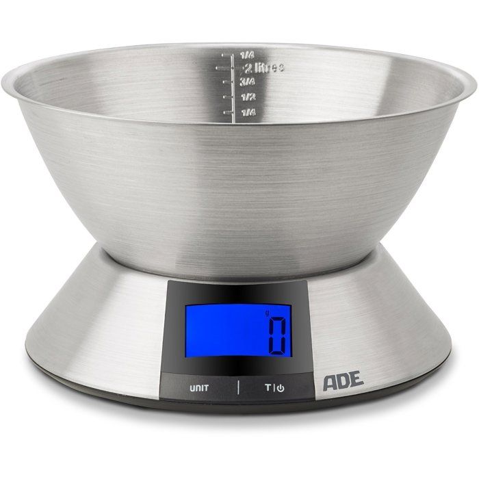 Balance de cuisine digitale ADE HANNA Acier inoxydablePlastique 23 x 165 cm Inclus 3 piles AAA