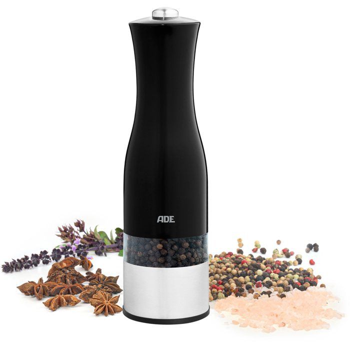 Moulin PoivreSel électrique ADE KITCHEN GADGETS Acier inoxydableplastique H 225 cm Inclus 6 pilles AAA