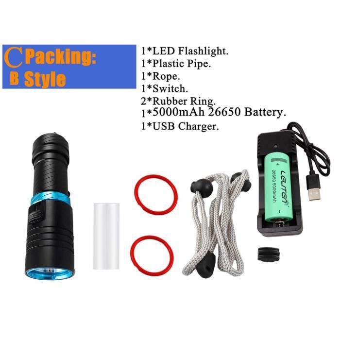 APLOS AP02 Lampe de poche de plongée 2500 lumens étanche avec batterie APLOS AP02 Lampe de poche de plongée 2500 lumens étanche avec batterie