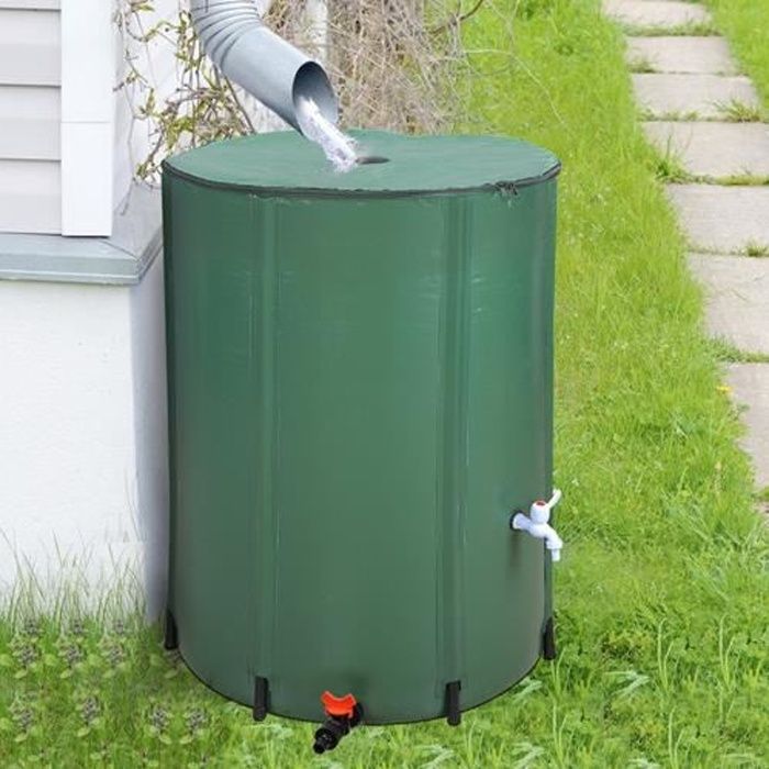 Récupérateur d'eau de pluie pliable 380 L, Cuve Eau Jardin - 70 x