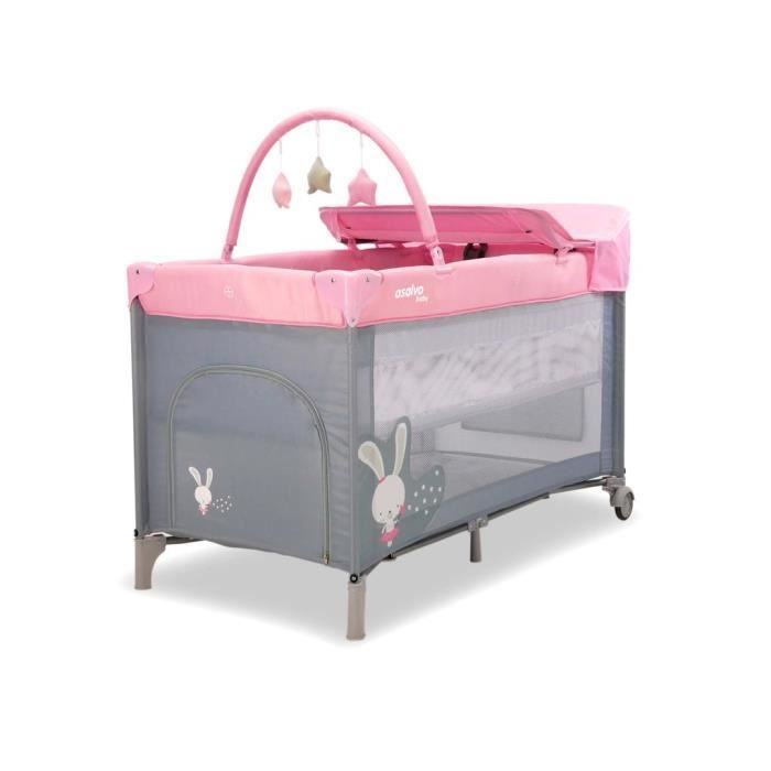 Asalvo - 19721 - Lit de voyage Complet Rabbit Pink - Cdiscount ...