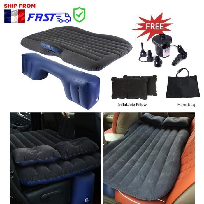SINBIDE Matelas Gonflable -Lit dair Voiture Véhicule Auto Arrière Pliant - Camping Voyage Repos Sommeil - 2 Oreillers Pompe