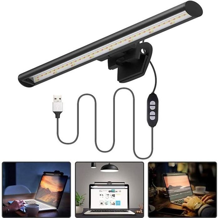 Lampe de bureau à clip avec interface USB lampe de bureau dimmable  ordinateur portable lampe de lecture pour moniteur LCD - Cdiscount Maison