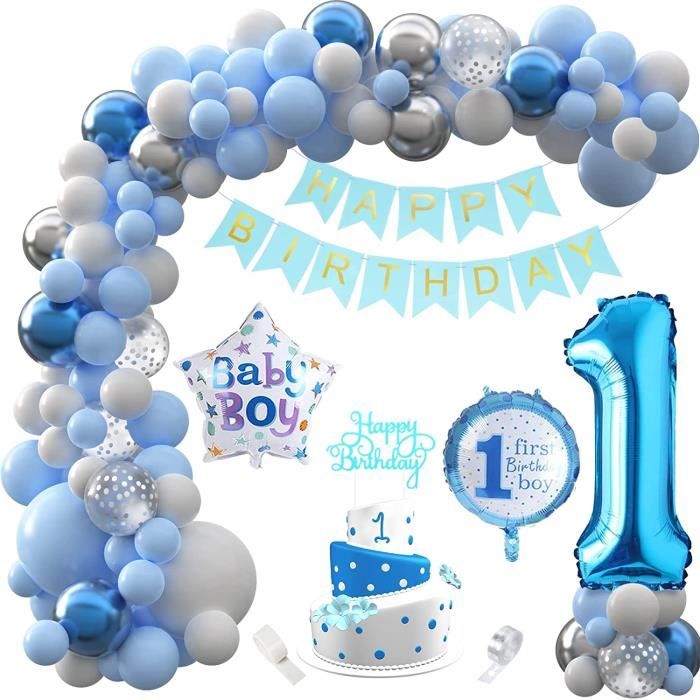 1 An Anniversaire Decorations Garcon Decoration Anniversaire 1 An Garcon Joyeux Anniversaire Guirlande Ballons Banniere Ballons B Cdiscount Maison