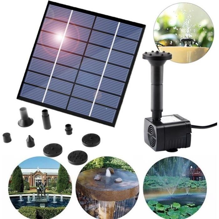 AMZtime 15 W Fontaine Solaire Exterieure De Jardin Améliorée Pompe