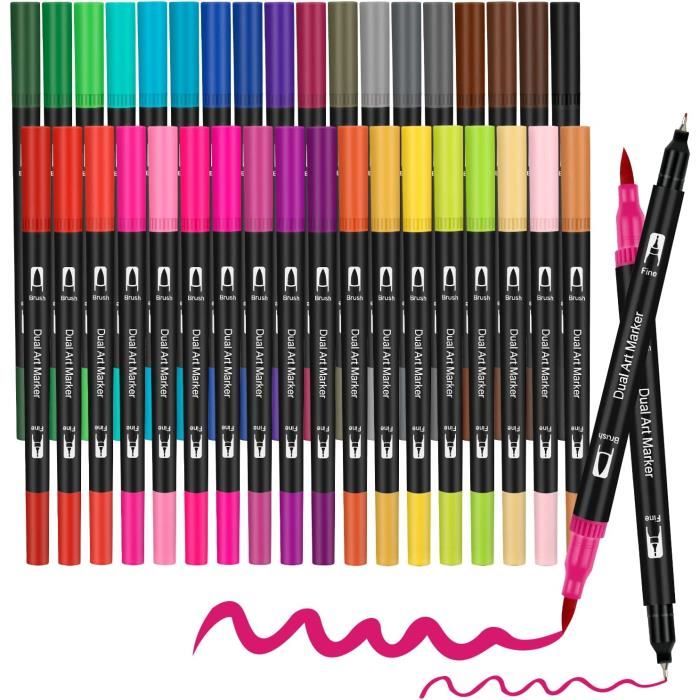 Ophy Set D'art 40+ Pièces – Feutres, Marqueurs Double, Crayons Torsadés, Autocollants Diamant, Livre Coloriage, Trousse
