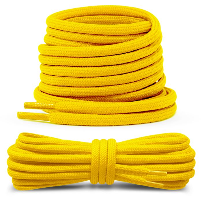 Lacets ronds et epais jaunes 75 cm Diametre 4 mm Lacet jaune pour chaussures de randonnees de travail ou de securite Jaune Cdiscount Chaussures