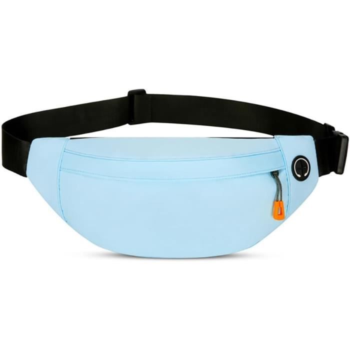 Sac Banane Homme Femme Sac Banane Avec Prise Casque Et Poches à 3 Fermetures à Glissière Ceinture Réglable Pour La Voyage Randonnée D'entraînement En Plein Air