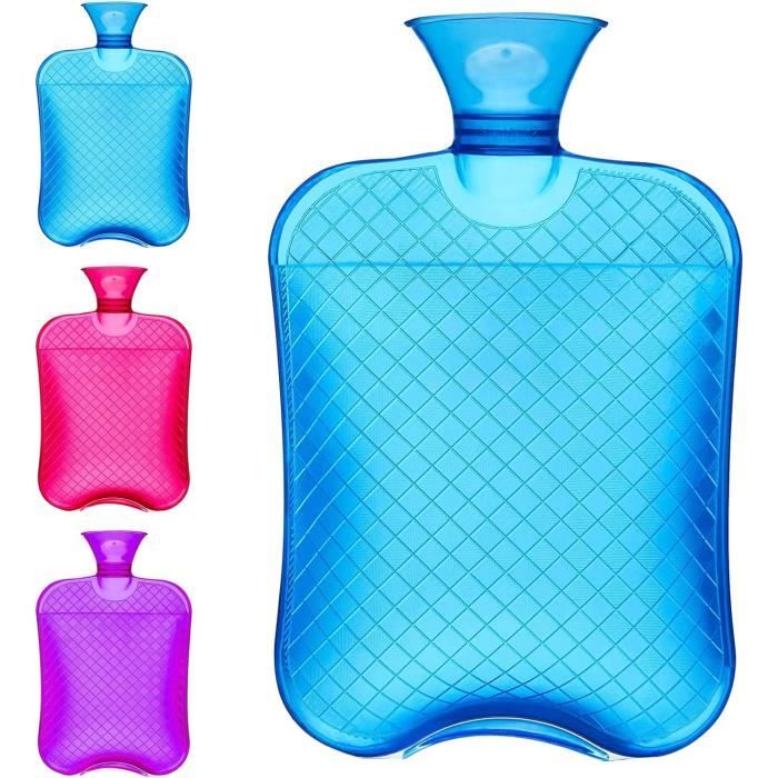 Bouillotte Eau Chaude 2 Litres Avec Housse Tricot - PVC Sans BPA - Isolation 8 Heures - Pour Douleurs Musculaires Et Confort