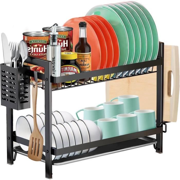 MAGICLULU Support De Couverts Avec Égouttoir - Organisateur Cuisine Élégant Pour Cuillères, Fourchettes Et Baguettes