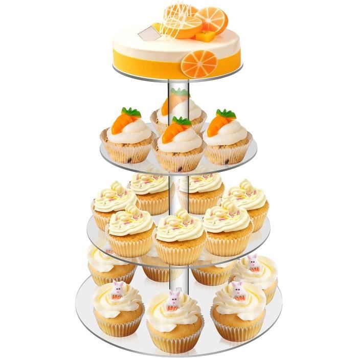 Présentoir à Cupcakes En Forme De Grande Roue - 8 Places, Aluminium Argenté, Hauteur 44 Cm - Idéal Pour Fêtes, Anniversaires, Mariages