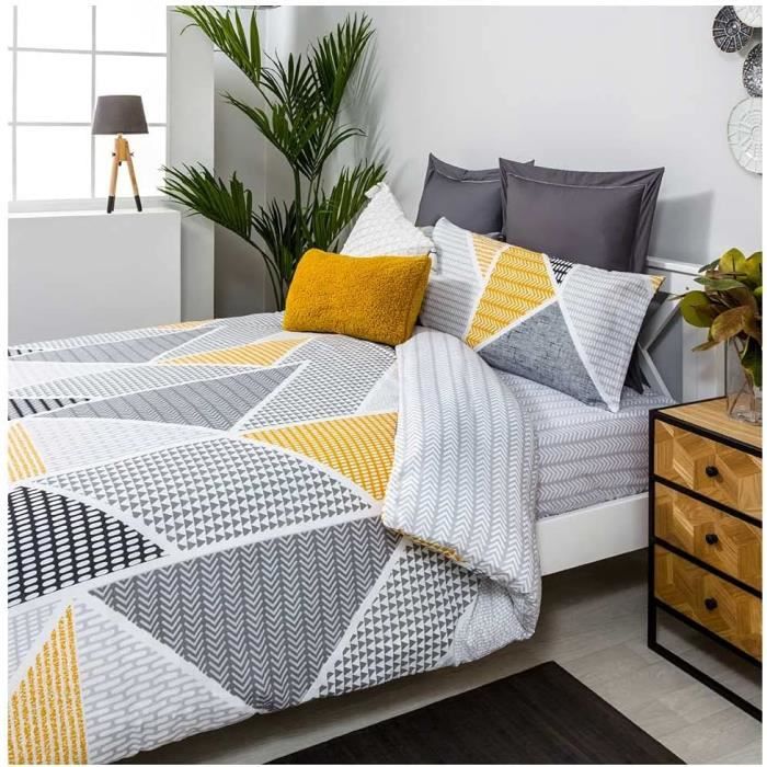 Copripiumino Reversibile Carnaby Grey Per Letto 200cm | 50% Cotone 50% Poliestere | Grigio | Include 2 Federe