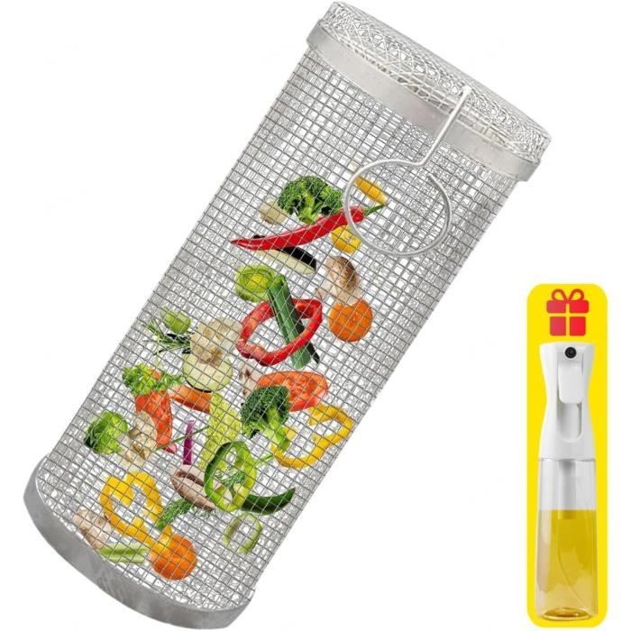 Panier à Griller Rotatif 360° En Acier Inoxydable - Pour Noix, Café, Cacahuètes, Barbecue Portable