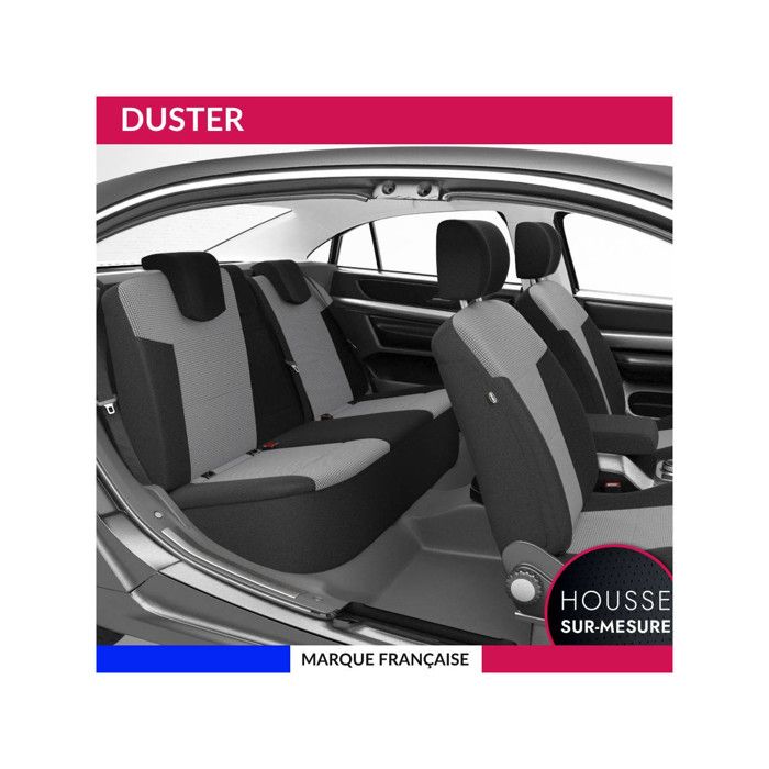 Housses de siège sur mesure pour DUSTER (de 01/2018 à 01/2024) Housse Voiture / Auto dintérieur Jeu complet en tissu