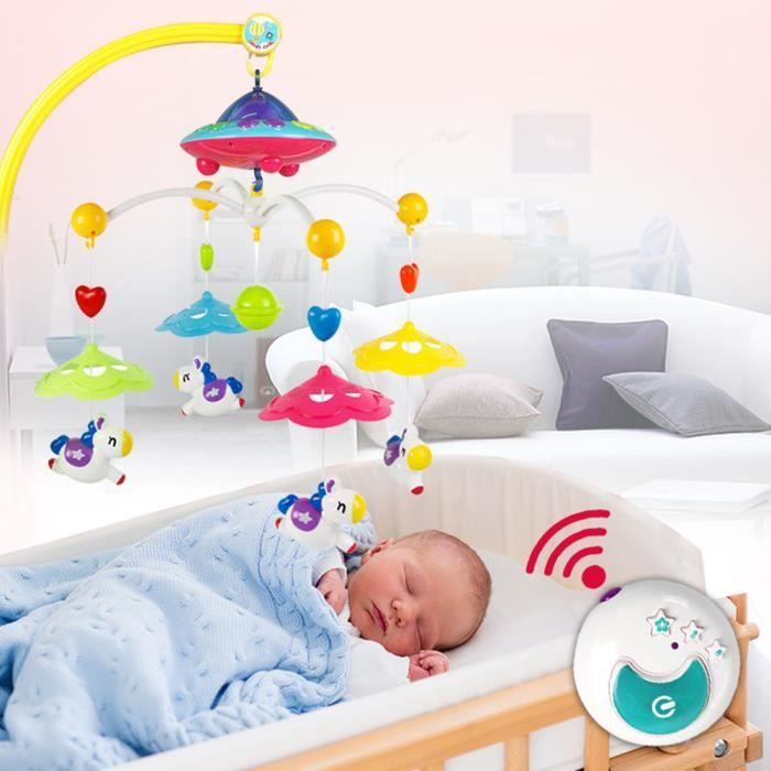 Cloche lit bébé rotatif intelligent 35 mélodies Bell jouet lit bébé mobile 