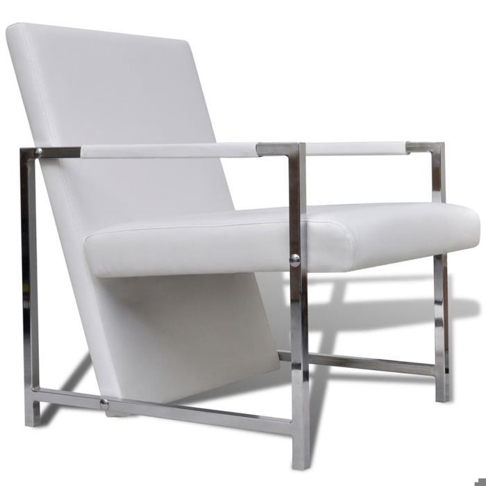 Fauteuil de Salon | Chaise | Fauteuil Crème 60 cm Similicuir CFW706355