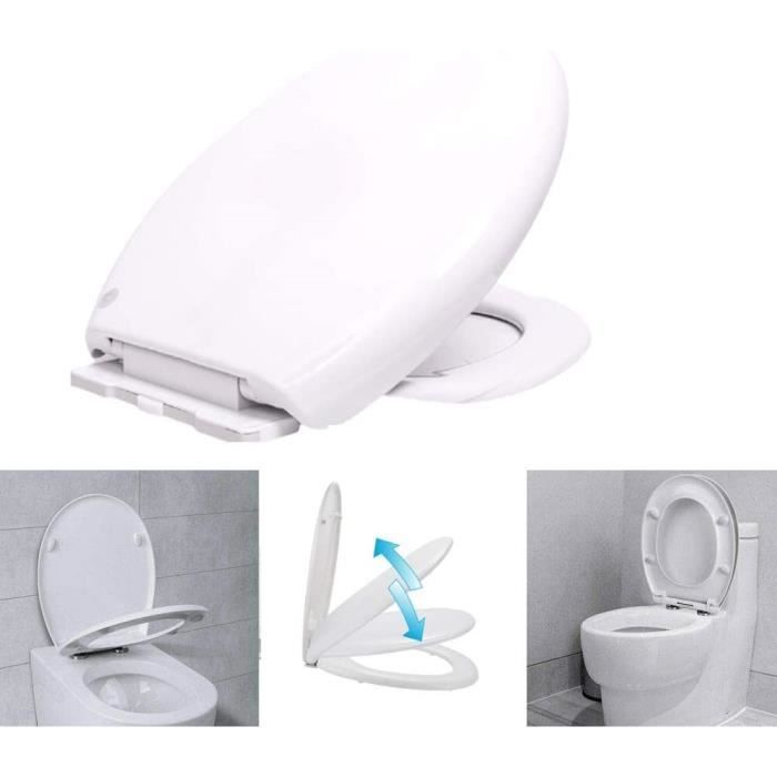 Abattant Wc Lunette WC Avec Frein de Chute - Universelles Cuvette Toilette,  Fermeture Silencieuse en Douceur, Traitement [348] - Cdiscount Bricolage