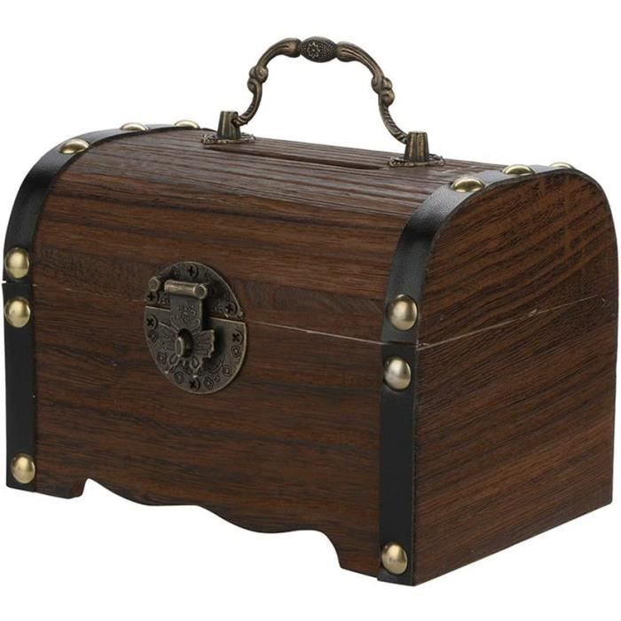 Boîte Au Trésor En Bois Vintage Avec Serrure - Coffret Rangement Décoratif Pour Bijoux, Souvenirs Ou Petits Objets Précieux