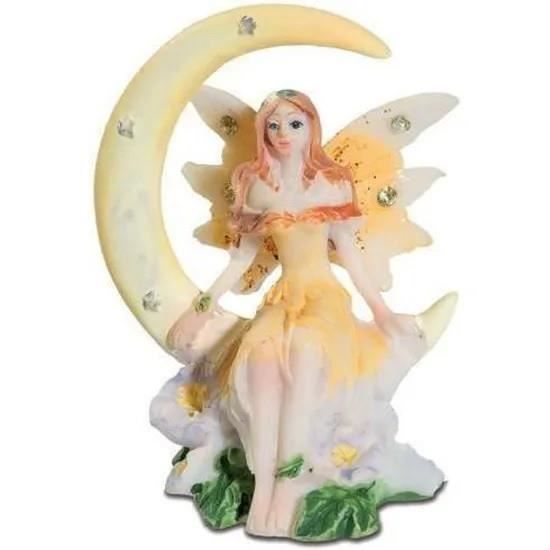 Fee Clochette Figurine Elfe Fantasy Elleth Avec Loup - 27cm