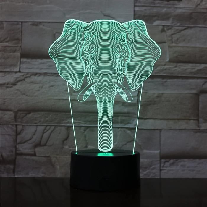 Cadeau Lampe éléphant Pour Enfants - Lampe Illusion 3D Comme Cadeau Pour Amoureux Des éléphants - Lampe De Bureau Décorative éléphant. Lampe De Table à LED 3D En Forme D'éléphant. - France