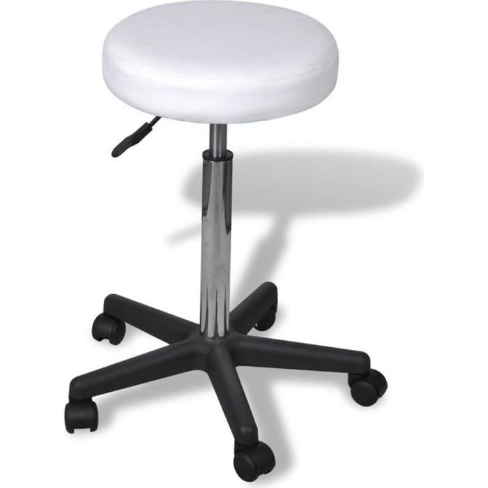 Tabouret de bureau à roulettes Hauteur réglable : 65 - 98 cm- Pivotant Chaise de travail pour Salon Message Esthétique Coiffur®3146