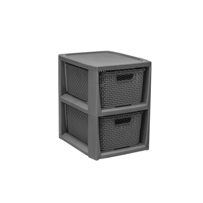 Etagère - BranQ - Design Moderne - 2 Paniers Anthracite - Haute Qualité