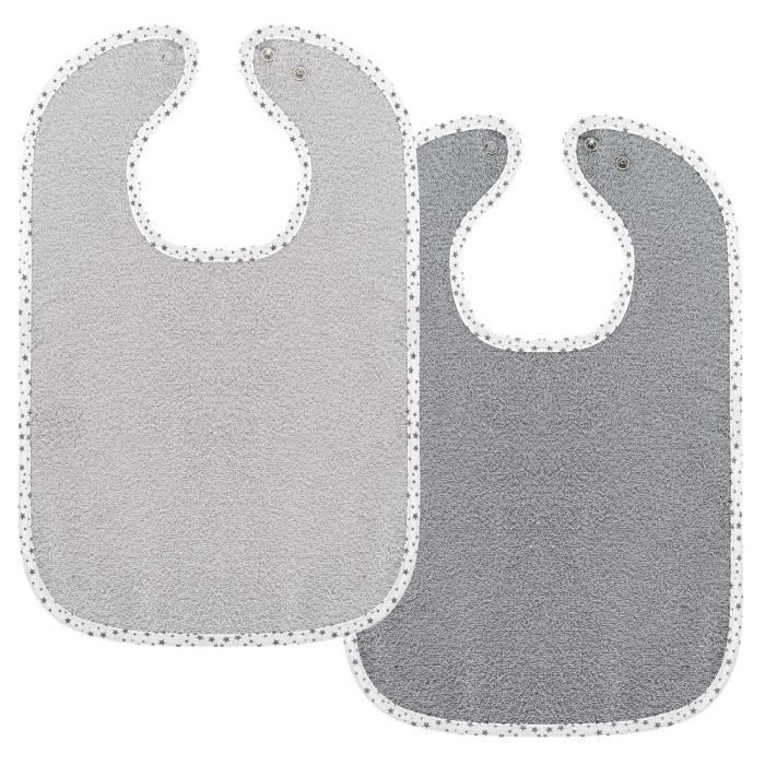 Lot de 2 Bavoir Bébé Grande Taille - Bavoir Enfant Bavette réglable avec  Bouton à pression - certifié Öko-Tex - Tissu éponge 100% - Cdiscount  Puériculture & Eveil bébé