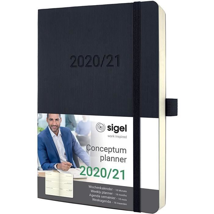 Agenda 2025 Roja SIGEL C2536 Conceptum Agenda Semanal 2025, Aprox. A5, Gris Oscuro, Tapa Blanda, Dos Páginas = Una Semana, 192 Páginas Agenda 2025 Semana Vista A6
