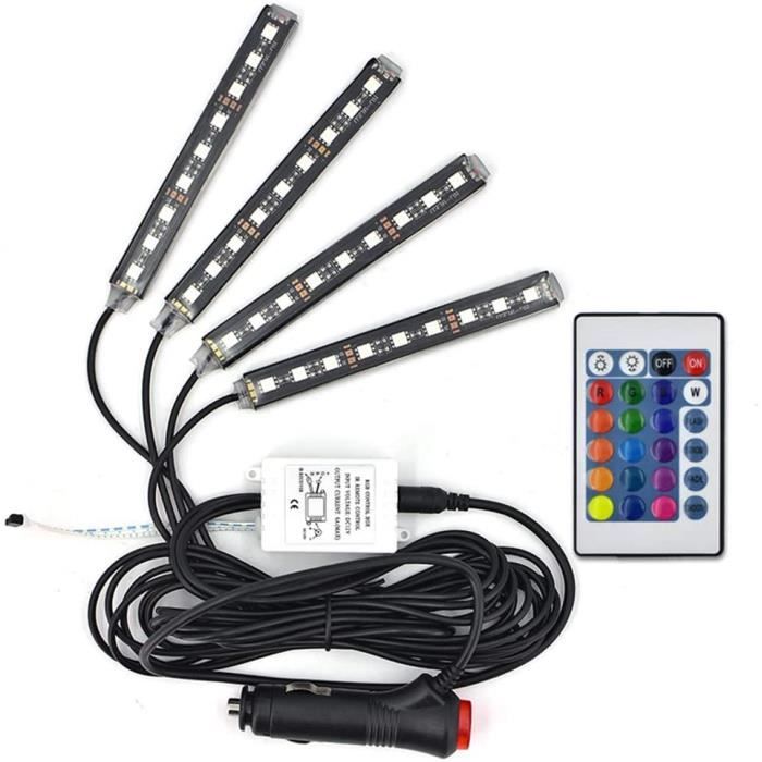 Éclairage LED Voiture Intérieur, TASMOR Ruban LED RGB pour Voiture avec  Télécommande et Port USB, Bluetooth APP Contrôle, 48 LED147 - Cdiscount  Maison