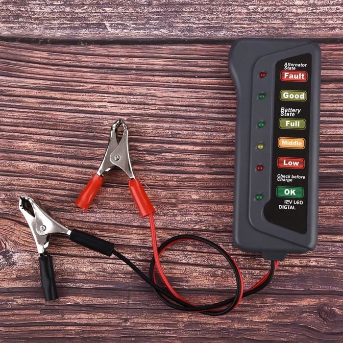 Testeur de batterie de voiture pour 12V voiture moto testeur de charge de batterie analyseur alternateur démarrage vérifier