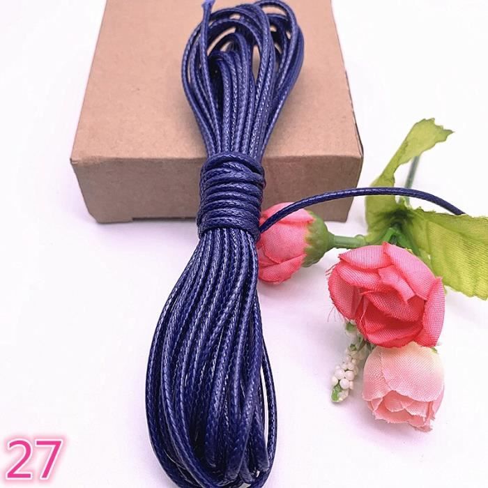 Lot De 10 Colliers Tours De Cou - Cordon Coton Ciré 1.5mm Noir Et Métal - Longueur 45cm