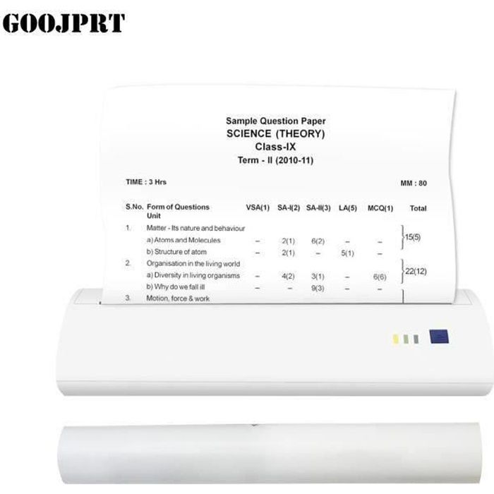 Imprimante Thermique A4 Avec 1 Rouleau De Papier Thermique