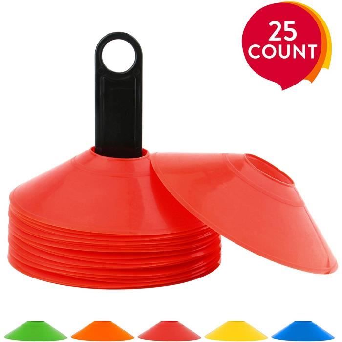 yokata lot de 25 rouge plots de marquage pour football cone d entrainement cone de sport delimitation pour marquage d espace cdiscount