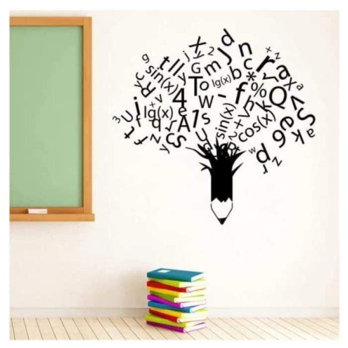 Sticker mural éducation vinyle peintures murales pour mur collège