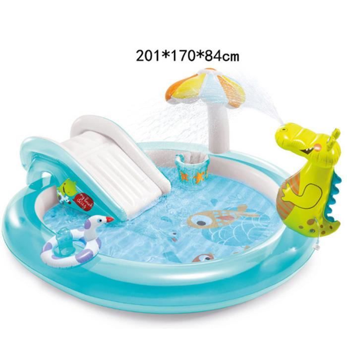 Piscine Gonflable LEOCLOTHO Crocodile Toboggan 200*170*84 cm