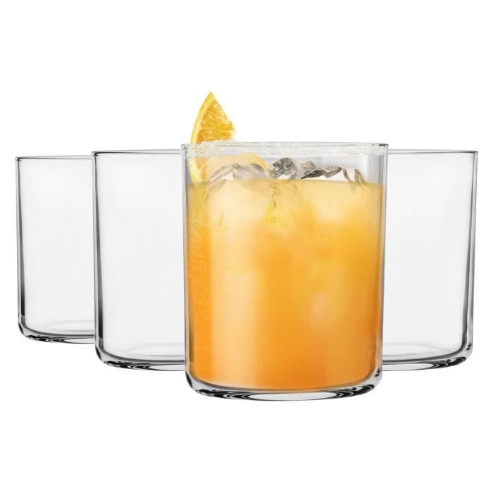 Bormioli Rocco 4x Verres d'eau romantique Boho Whiskey Juice Tumbler 340ml rouge 8004360090796