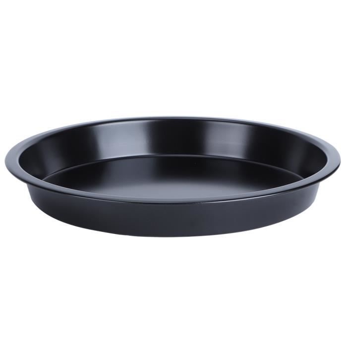 Moule à Pizza de cuisine, ustensiles en acier au carbone, plateau à Pizza rond, plateau de cuisson rond résistant à la chaleur pour boîtes à tarte à la maison, noir