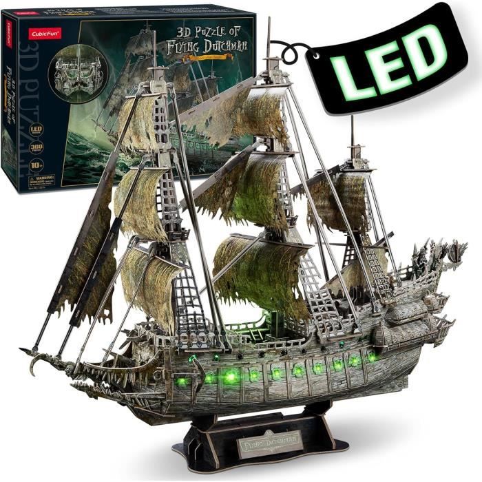 Puzzle 3D - CubicFun - Hollandais Volant - LED verte - 360 pièces - 10 ans et plus Puzzle 3D - CubicFun - Hollandais Volant - LED verte - 360 pièces - 10 ans et plus