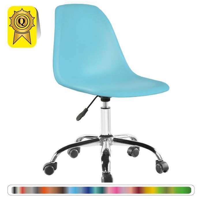 1 X Chaise De Bureau Roulettes Hauteur Reglable Bleu Ciel Pieds Chrome Decopresto Dp Dsoa Bl 1p Achat Vente Chaise De Bureau Soldes Sur Cdiscount Des Le 20 Janvier Cdiscount