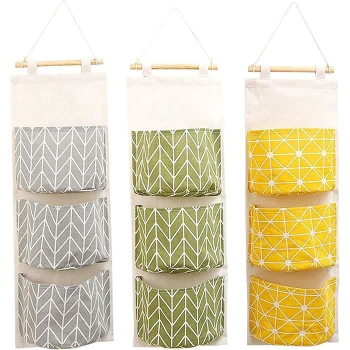 2 Pièces Sac De Rangement Suspendu Mural Pliable Gris - Organisateur Avec Crochets 23×25×6cm 2 Pièces Sac De Rangement Suspendu Mural Pliable Gris - Organisateur Avec Crochets 23×25×6cm