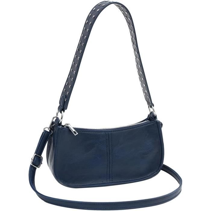Sacoche Femme En Cuir Noir Avec Décor Cheval – Rabat – Fabriqué En France – Vintage