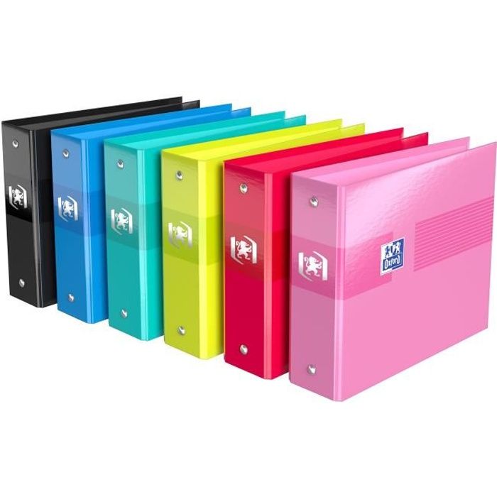 Rangement Documents Bureau 5 Classeurs Flexibles Oxford A4 - 2 Anneaux, 40mm, Couleurs Assorties Classeur Polypropylène